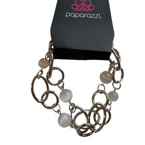 Paparazzi Silver/ White Bracelet